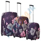 Комплект чемоданов Parma фиолетовый с цветками
